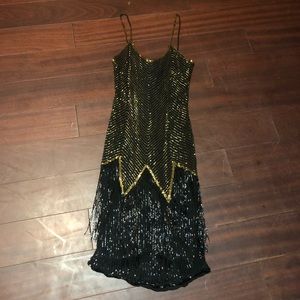 Vintage Beaded Flapper Style Dress